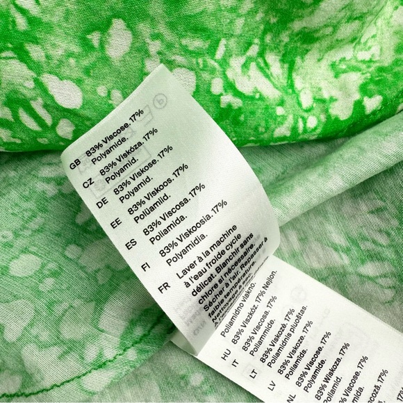 COS Watercolor Halter Maxi Dress Green Sz 4 - Picture 11 of 13